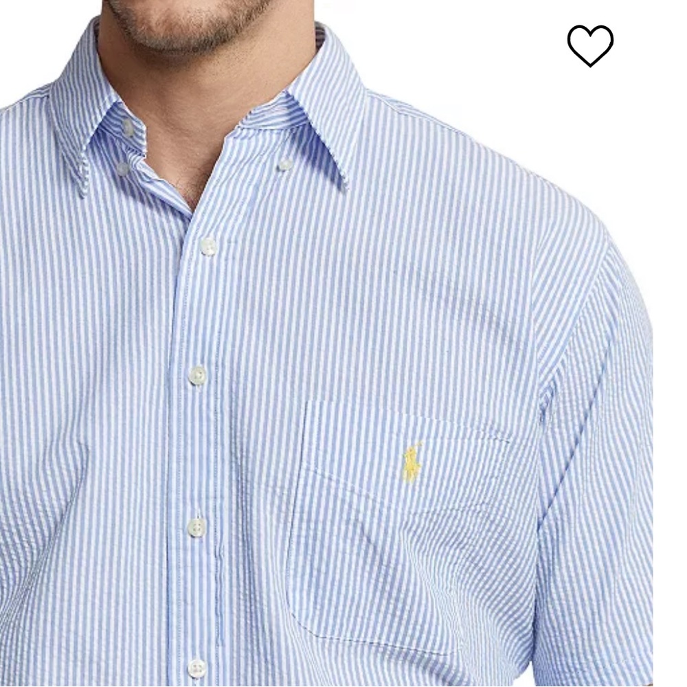 NWOT Polo Ralph Lauren RL Untucked Fit Seersucker Short Sleeve Shirt Sz 5XB 5XL - Picture 2 of 8
